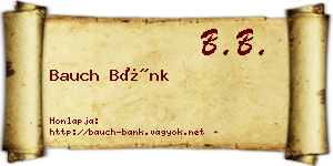 Bauch Bánk névjegykártya
